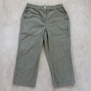 Chico's Capri Pants Women's Size 0 Olive Green Stretch Fit Casual Fall